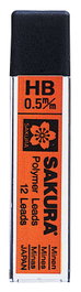 Sakura Recharge de porte-mine 0,5 mm HB mines de polymère